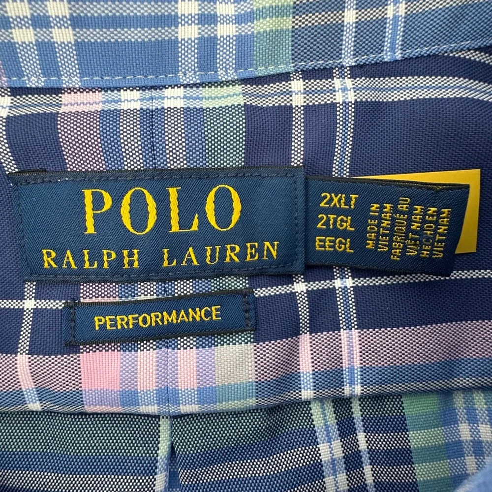 NWT‎ Polo Ralph Lauren Performance Plaid Shirt Mens 2XLT Wicking
